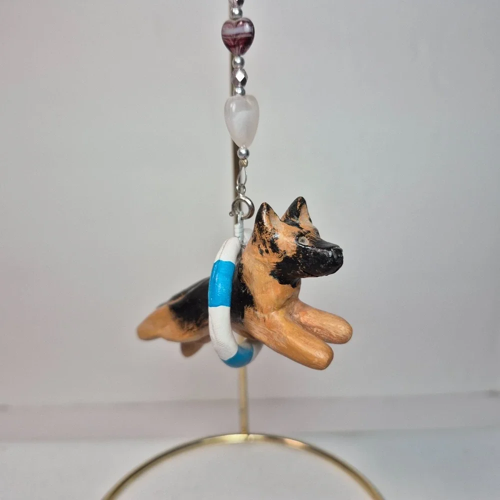 German Shepherd GSD Agility Jumping Thru Tire Jump Ornament Hanger 3